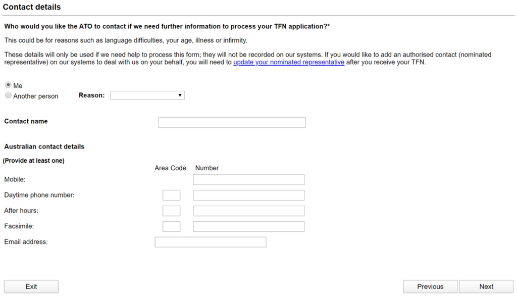 tfn australia application