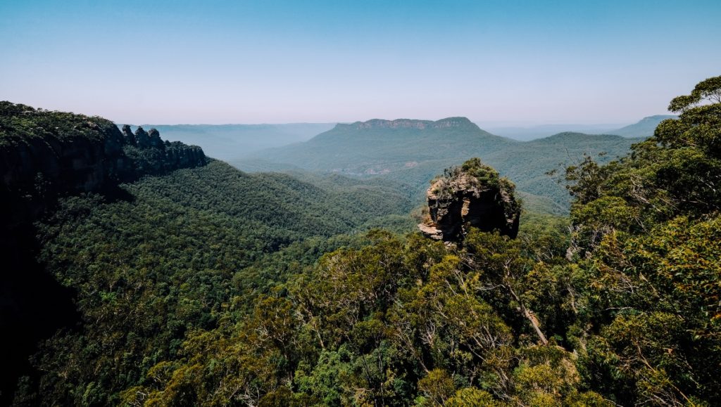 Mountains of the Blue Mountains national park in Australia