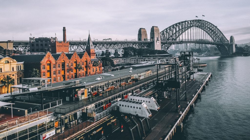 Buildings and Sydney Harbour bridge view