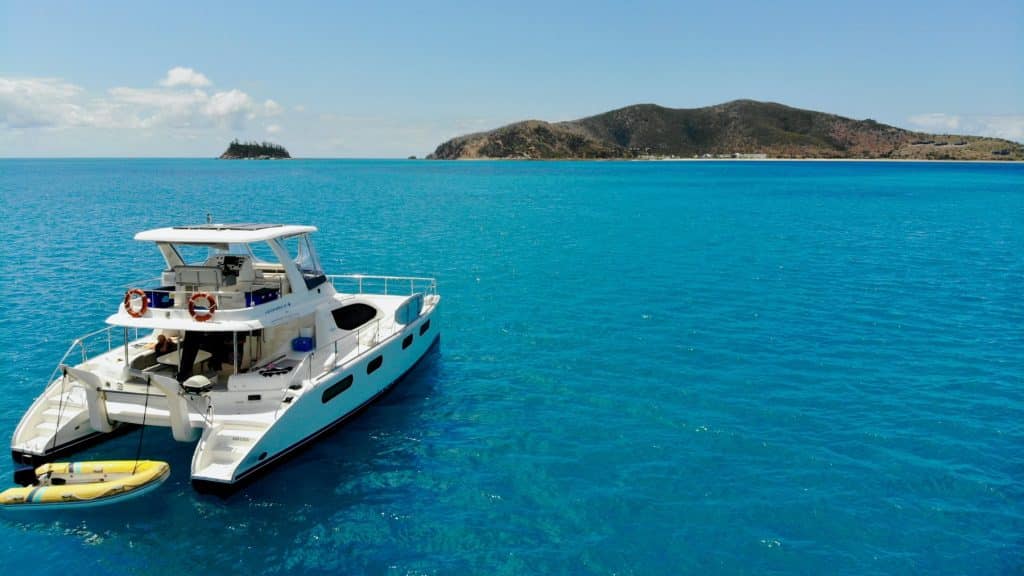 Boat close to Hayman Island Coast in Australia