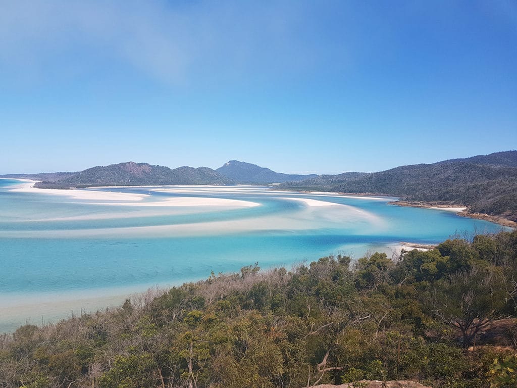 Whitehaven Beach with white sand and clear water